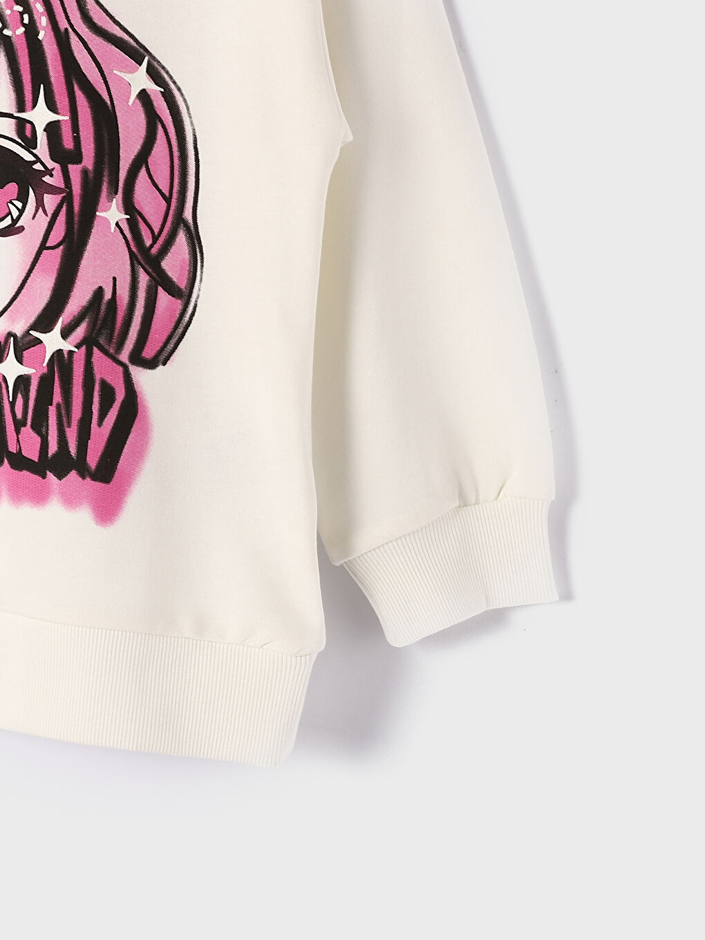 Crew Neck Printed Long Sleeve Girls' Sweatshirt-1