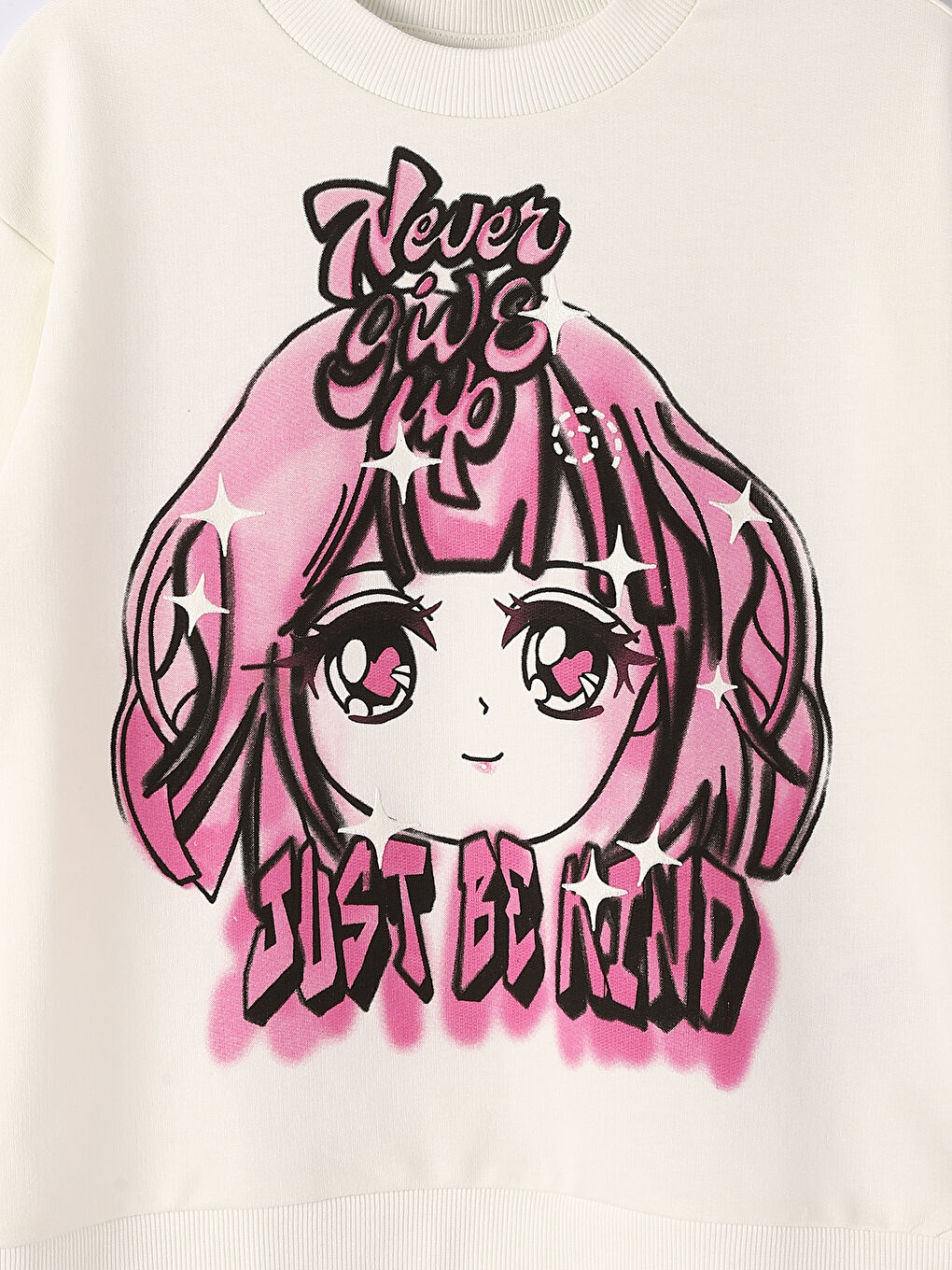 Crew Neck Printed Long Sleeve Girls' Sweatshirt-2