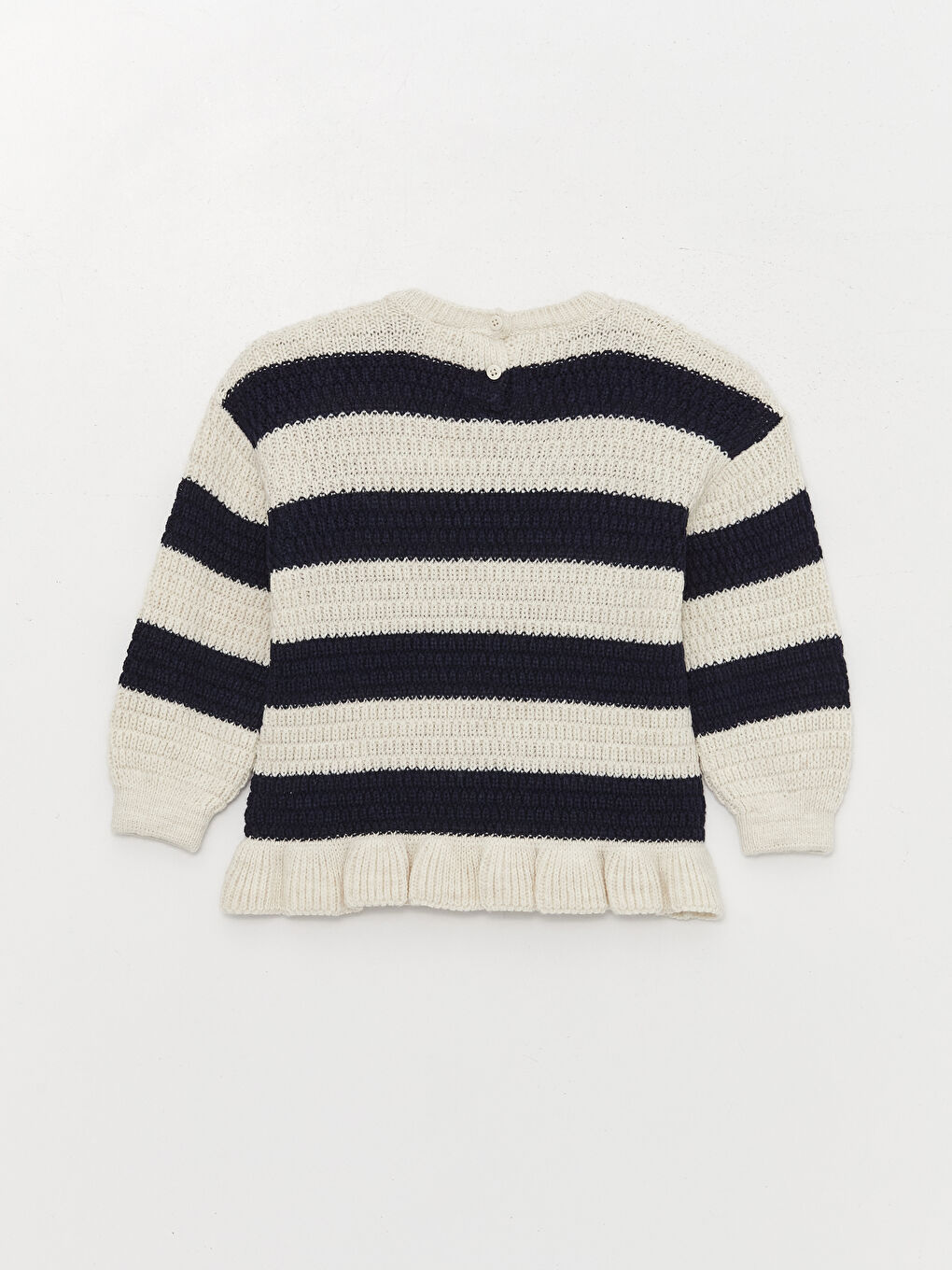 Lacivert Bisiklet Yaka Kız Bebek Triko Kazak ve Pantolon 2'li-5