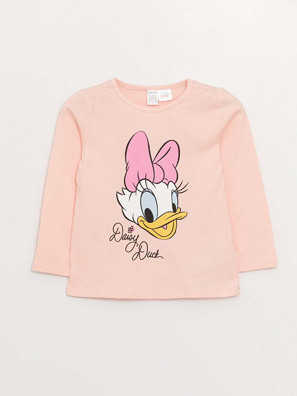 Crew Neck Long Sleeved Minnie Mouse Printed Baby Girl 2-Pajama Set-1