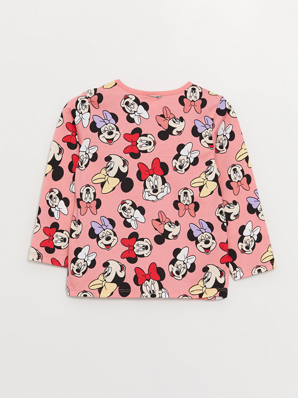 Crew Neck Long Sleeved Minnie Mouse Printed Baby Girl 2-Pajama Set-6