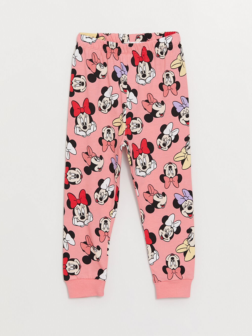 Crew Neck Long Sleeved Minnie Mouse Printed Baby Girl 2-Pajama Set-7