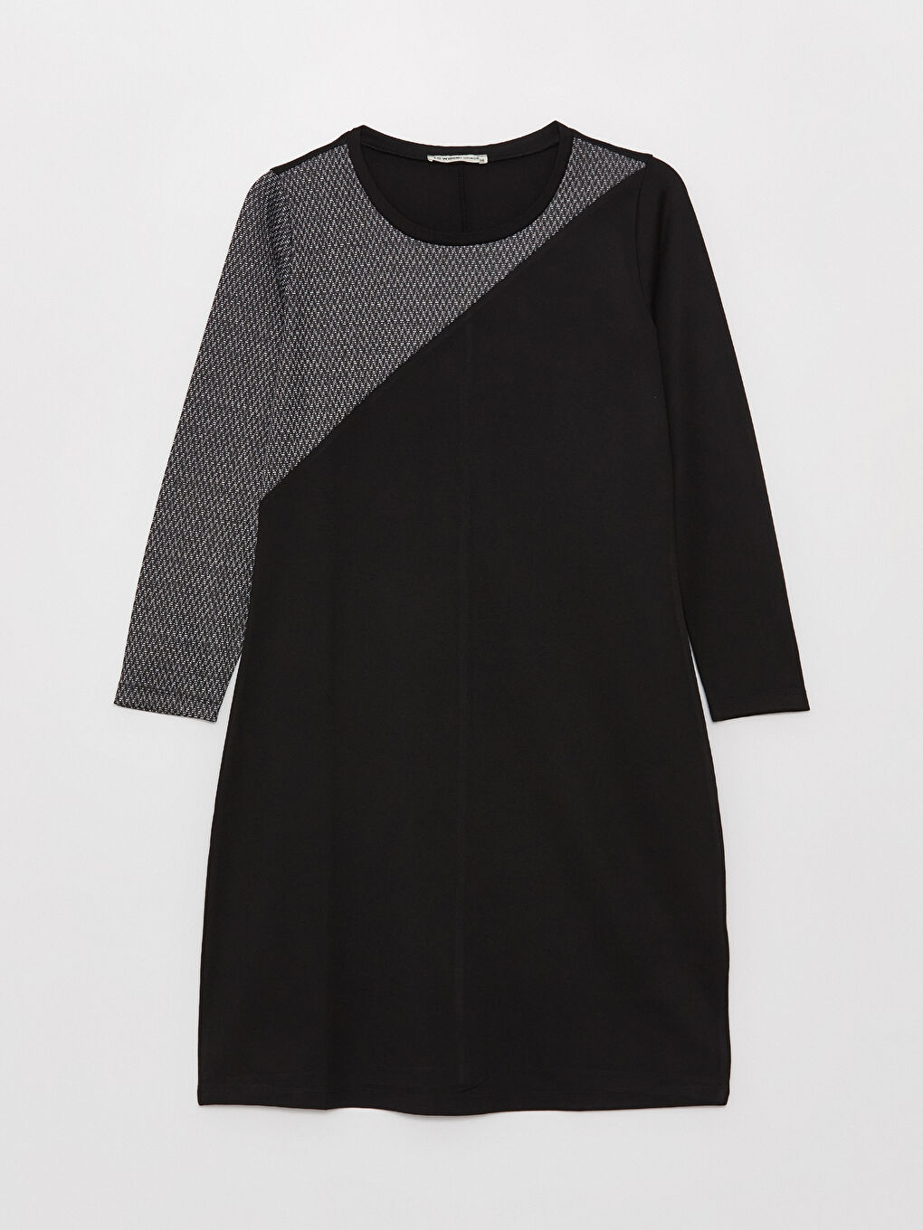 LCW Grace Crew Neck Long Sleeve Women's Dress with Color Block -W3FC59Z8-MKJ