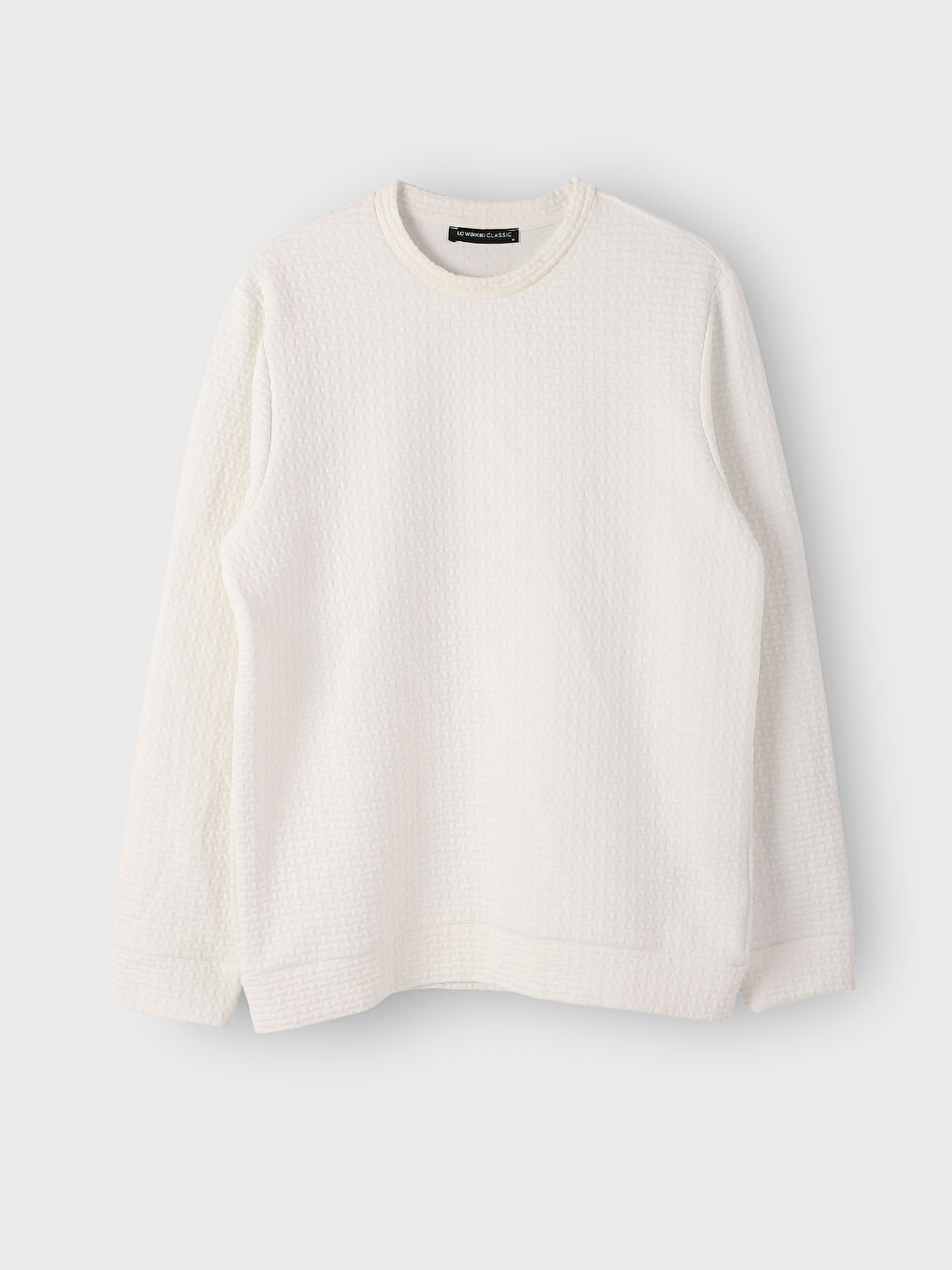 Crew Neck Long Sleeve Men's Tricot Sweater