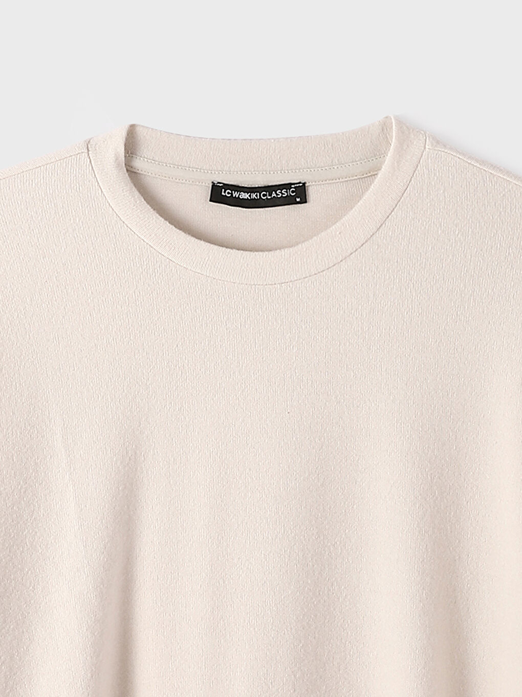 بلوفر تريكو كم طويل بياقة دائرية للرجال-2