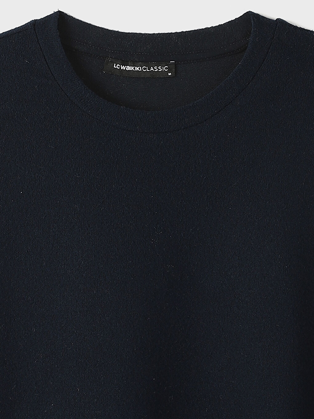 Crew Neck Long Sleeve Men's Tricot Sweater-3