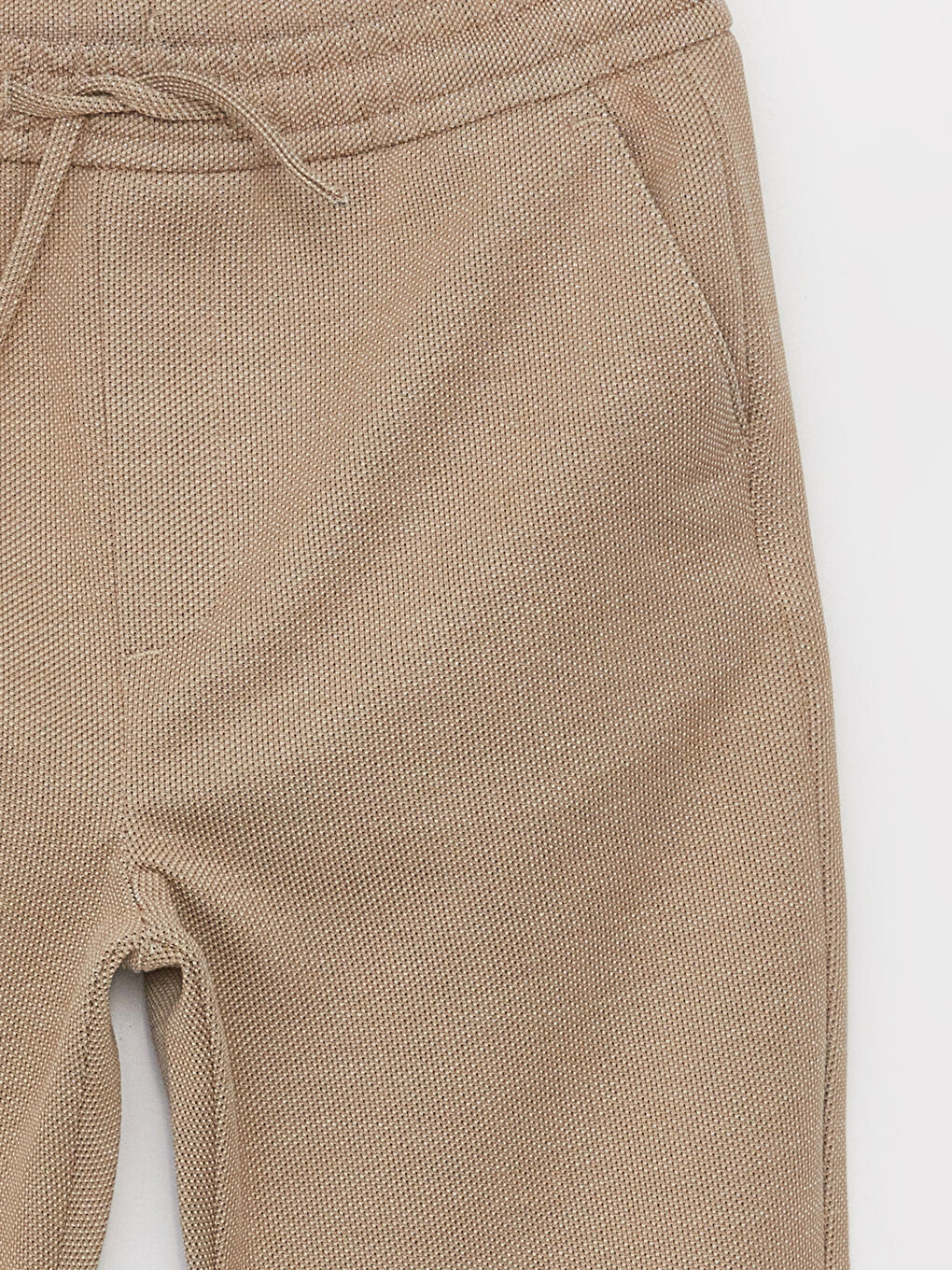 Bej Beli Lastikli Slim Fit Erkek Çocuk Pantolon-1