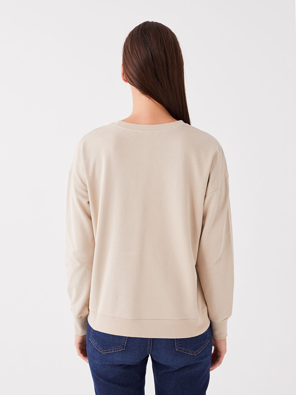 Crew Neck Printed Long Sleeve Women's Sweatshirt-4