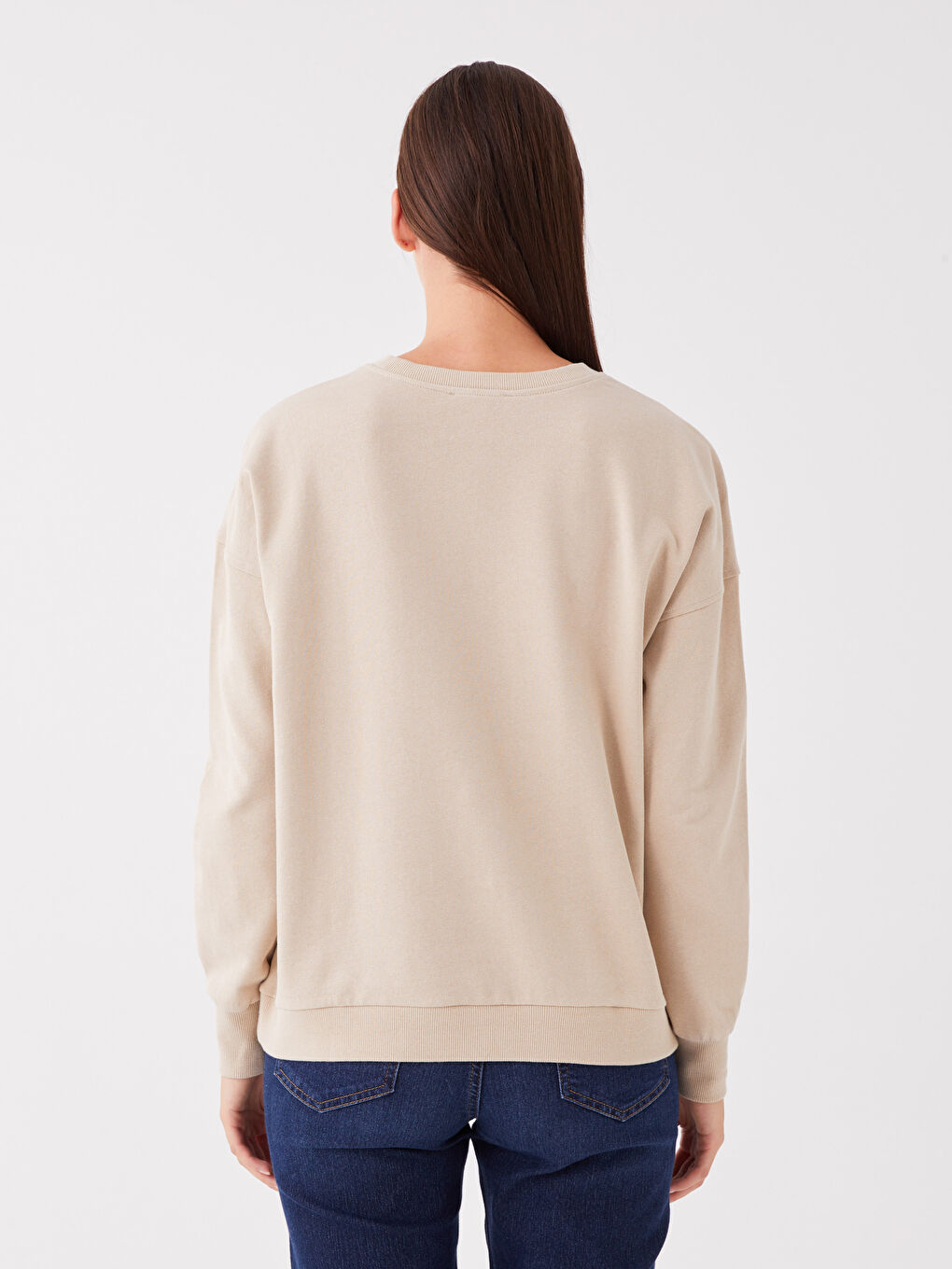 Crew Neck Printed Long Sleeve Women's Sweatshirt-4