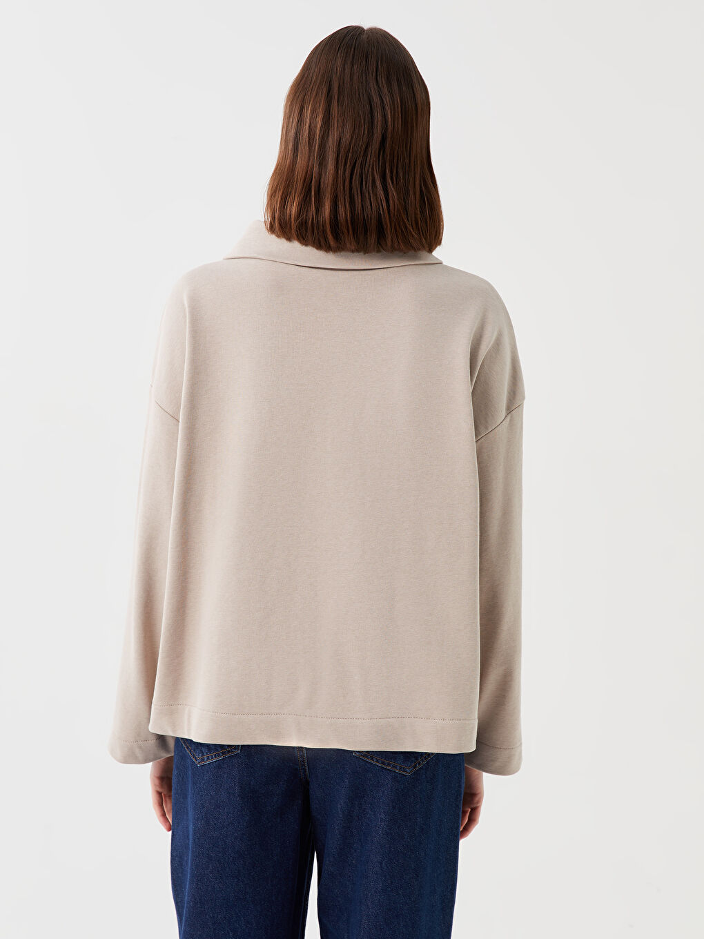 LCW Vision Vizon Dik Yaka Oversize Kadın Sweatshirt - 4