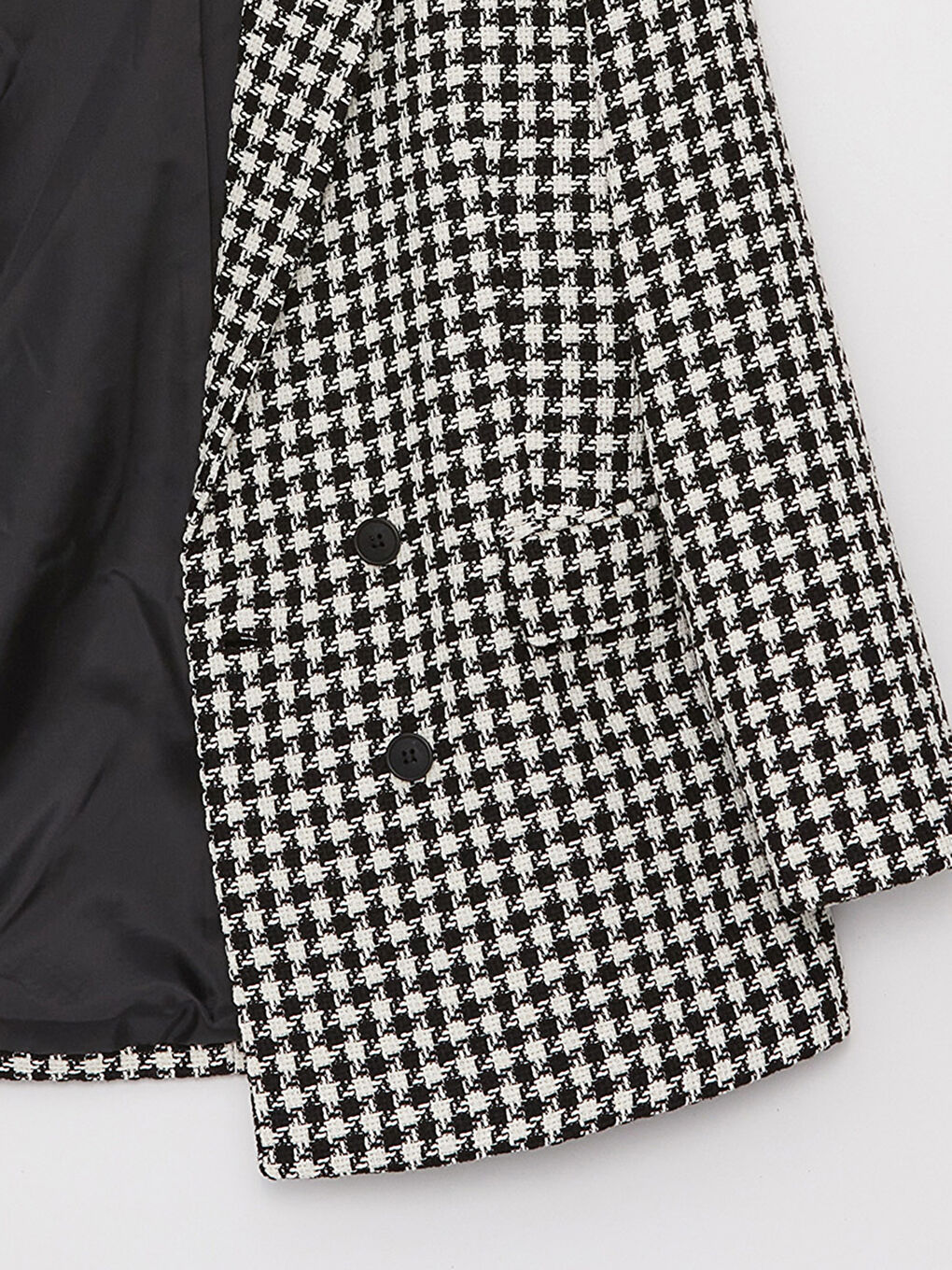 Siyah Desenli Uzun Kollu Kadın Blazer Ceket-7