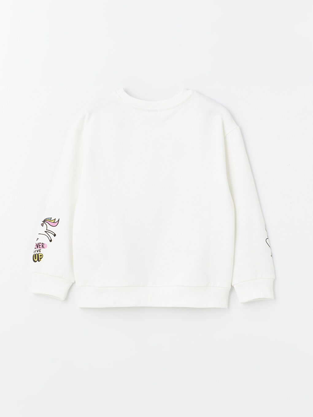 سويت شيرت كم طويل مطبوع بياقة دائرية للبنات-1