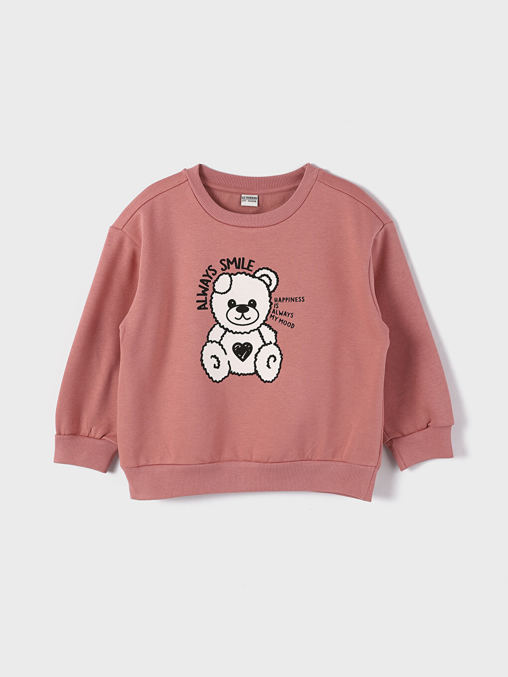 Crew Neck Printed Long Sleeve Girls' Sweatshirt