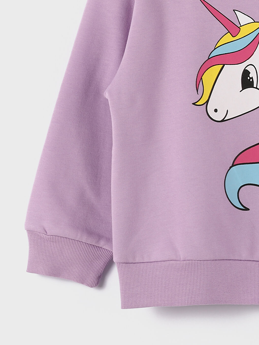 Crew Neck Long Sleeve Printed Baby Girls' Sweatshirt-2