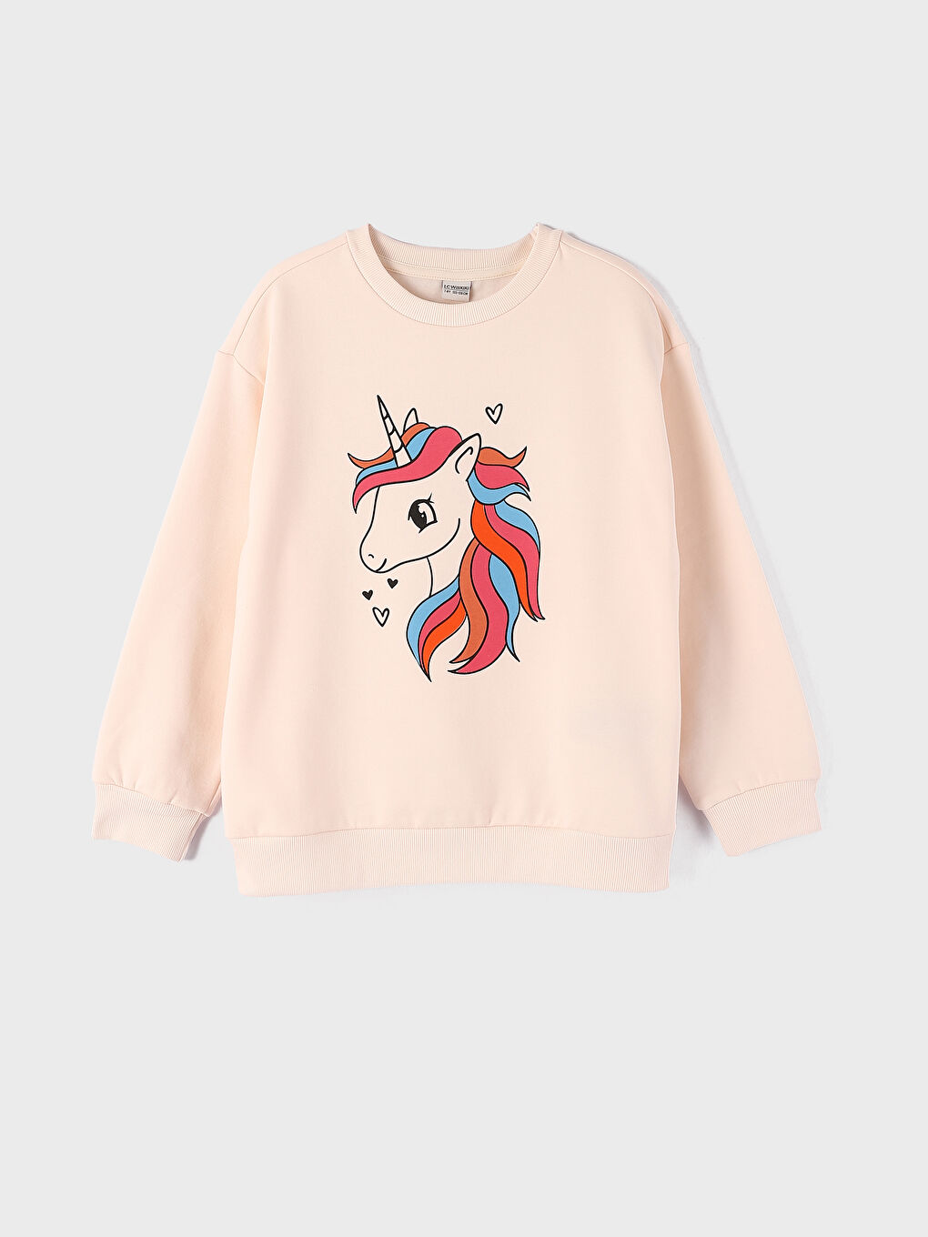 Crew Neck Printed Long Sleeve Girls' Sweatshirt