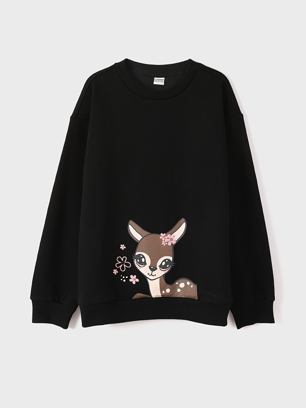 Crew Neck Printed Girls' Sweatshirt