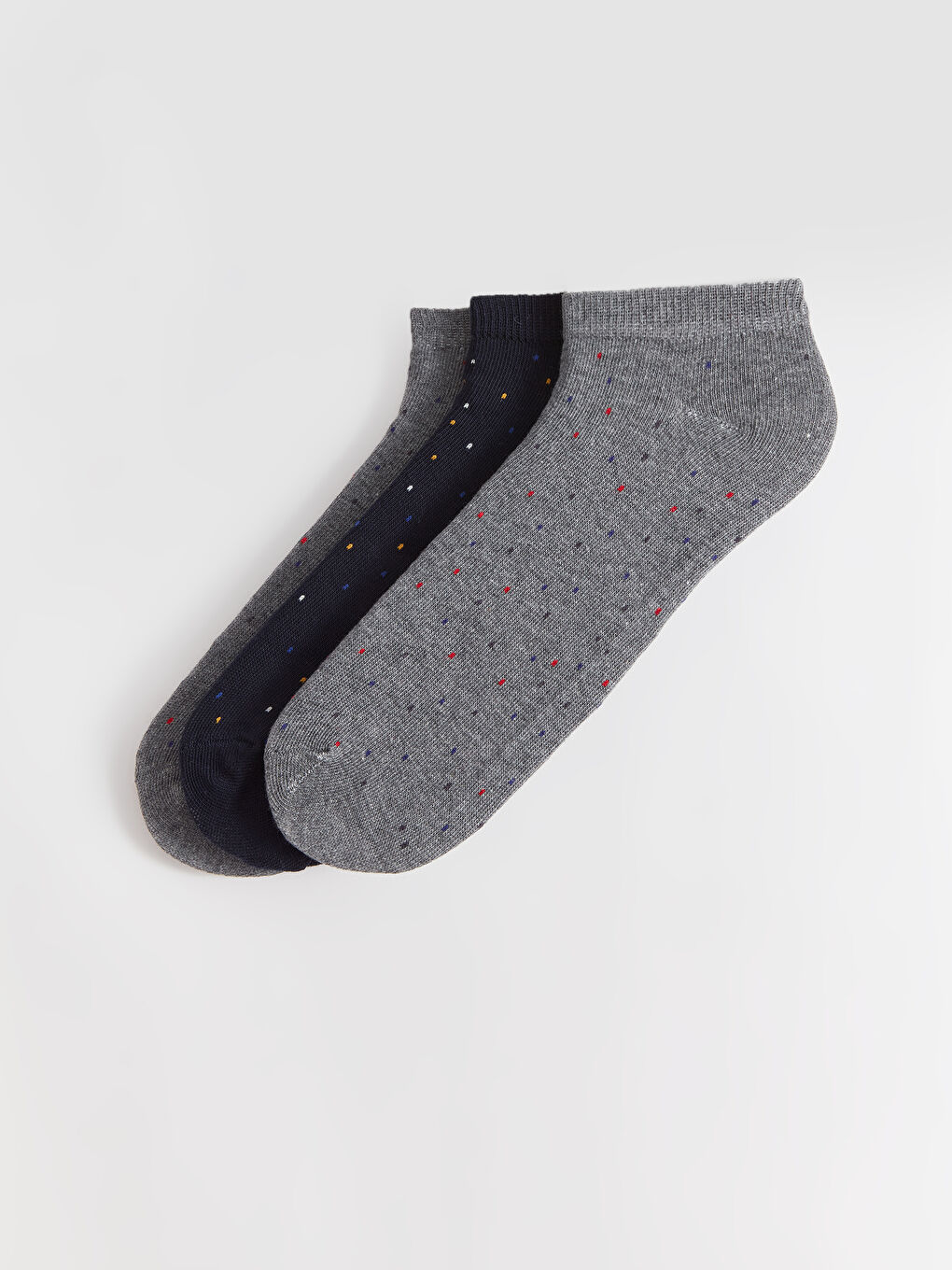 Antrasit Desenli Erkek Patik Çorap 3'lü-1