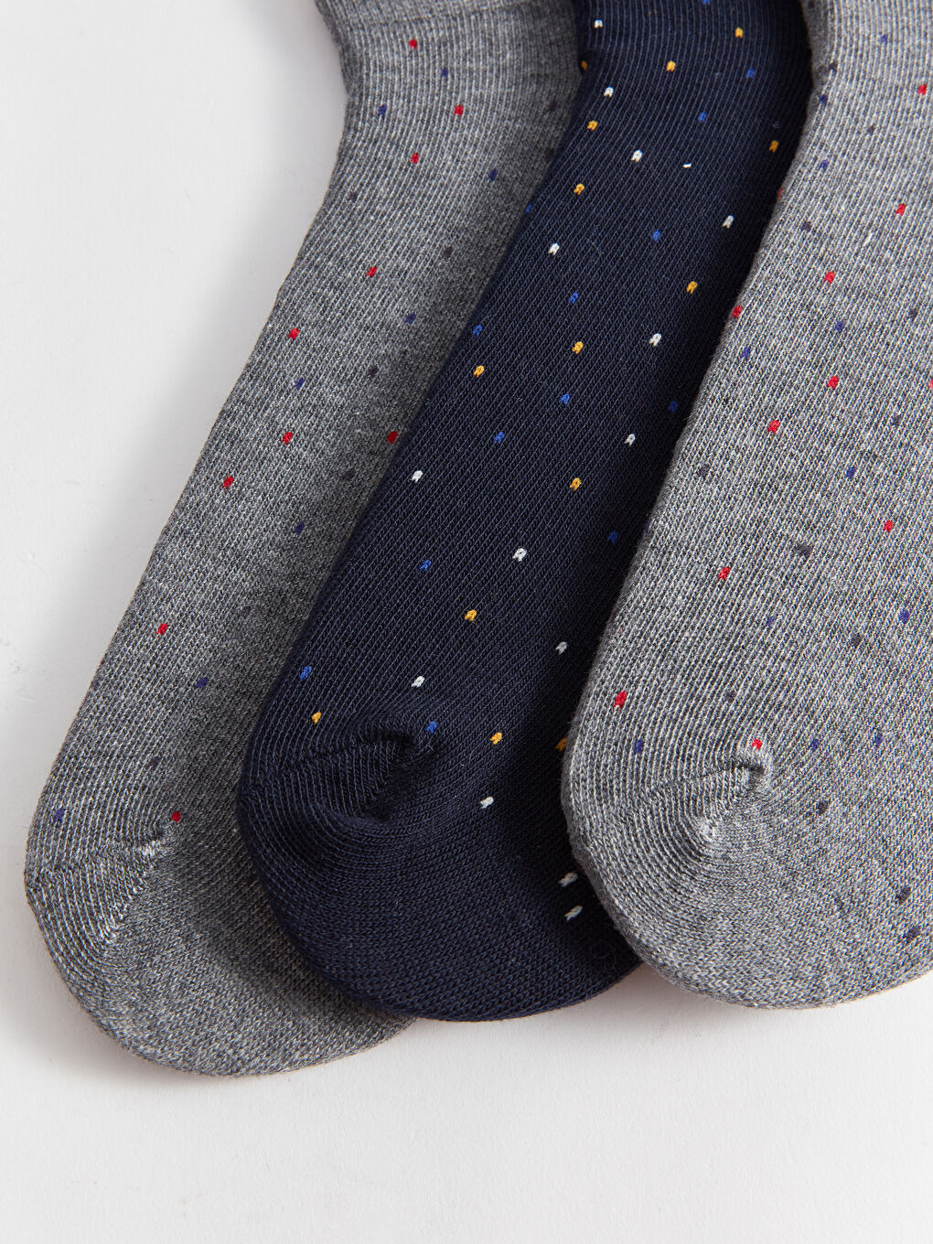 Antrasit Desenli Erkek Patik Çorap 3'lü-2