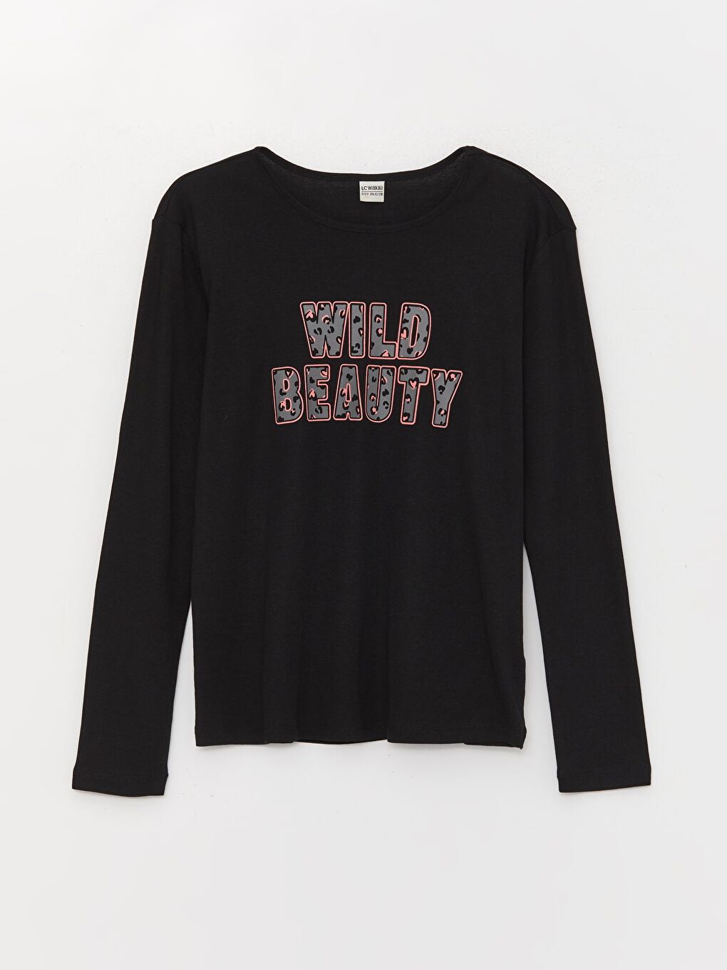 LCW Kids Crew Neck Printed Long Sleeve Girls' T-Shirt -W3FG24Z4-CVL