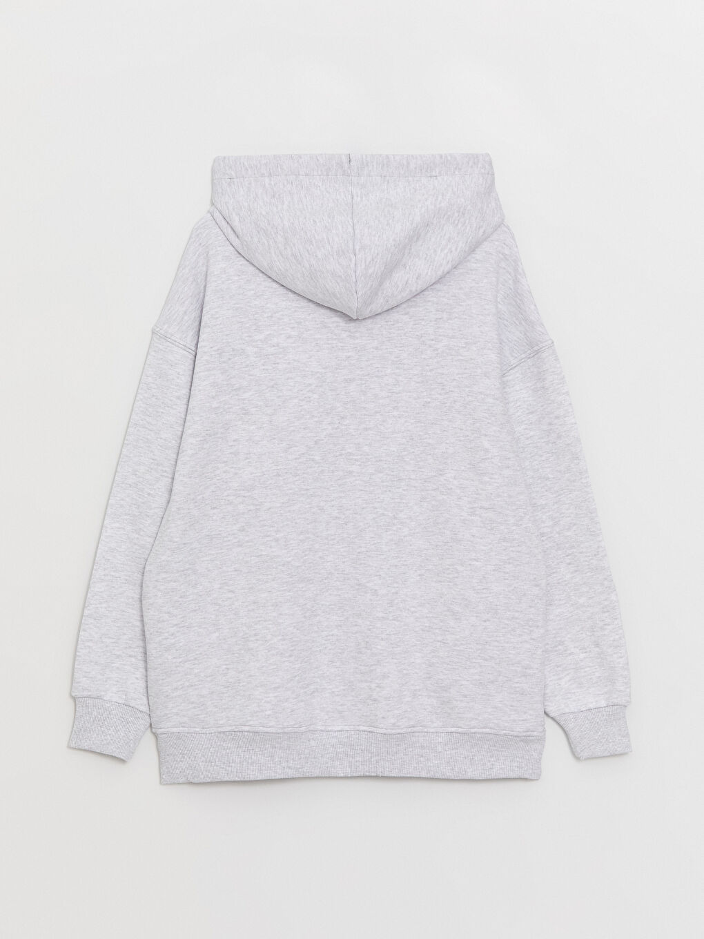 LCW Vision Grey Mel - Lacivert Baskılı Oversize Kadın Kalın Hoodie - 6