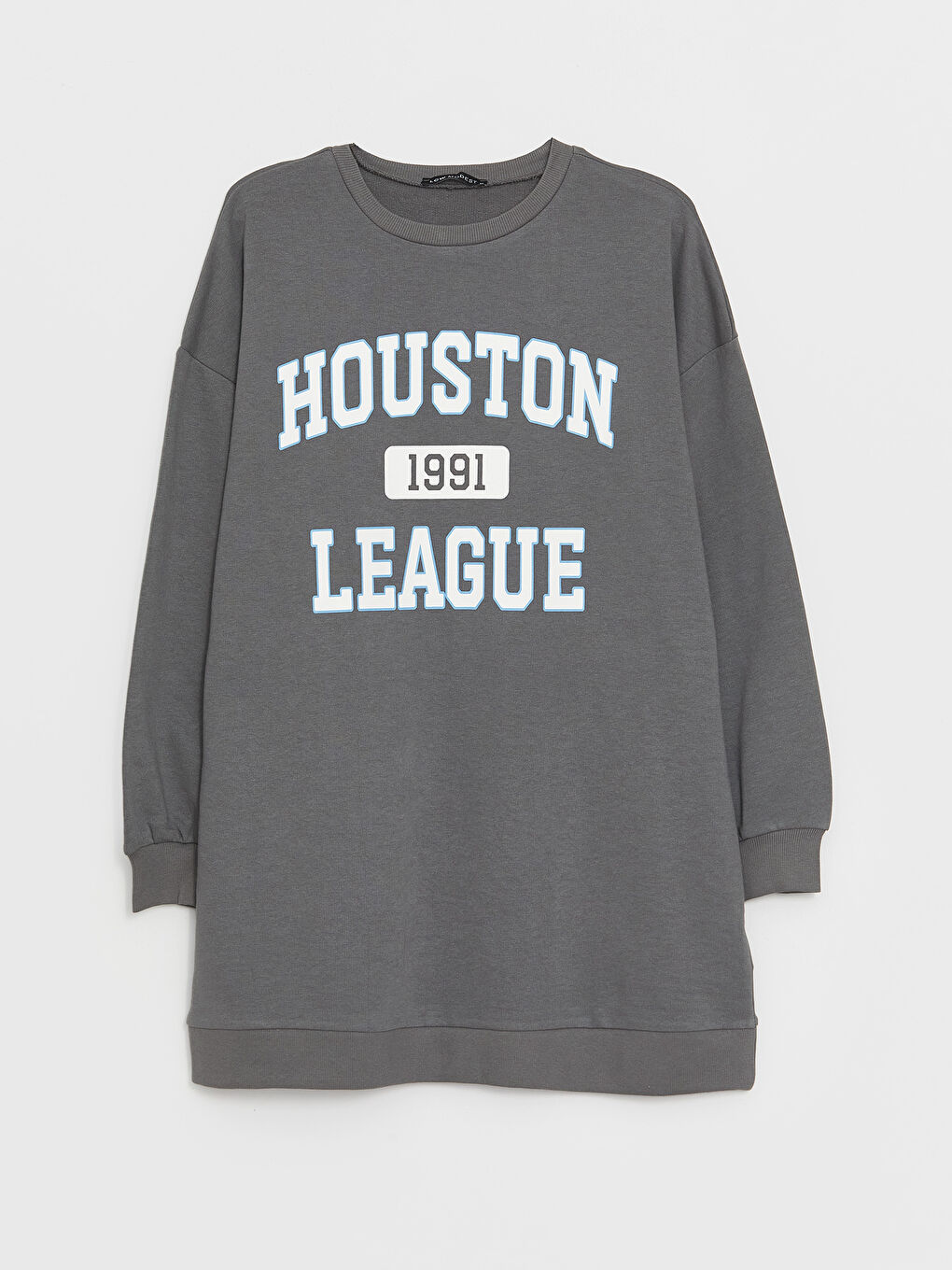 Crew Neck Printed Long Sleeve Women's Sweatshirt Tunic-5
