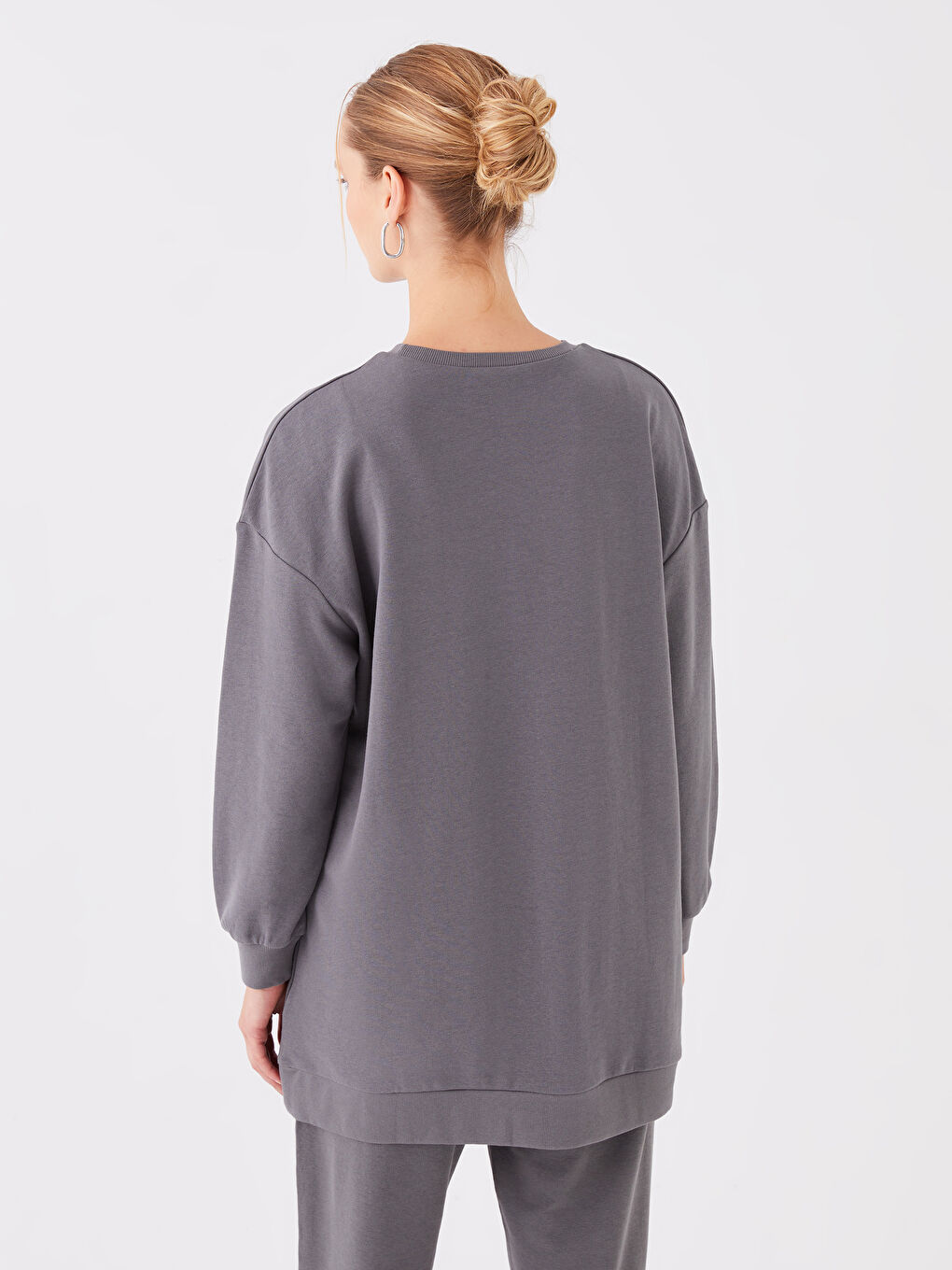 Crew Neck Printed Long Sleeve Women's Sweatshirt Tunic-4