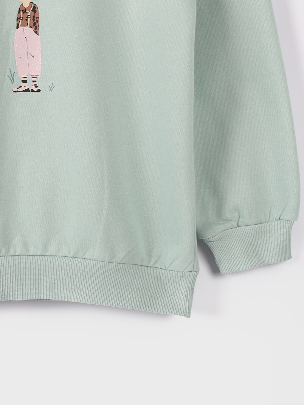 Hooded Printed Long Sleeve Girls' Sweatshirt-1