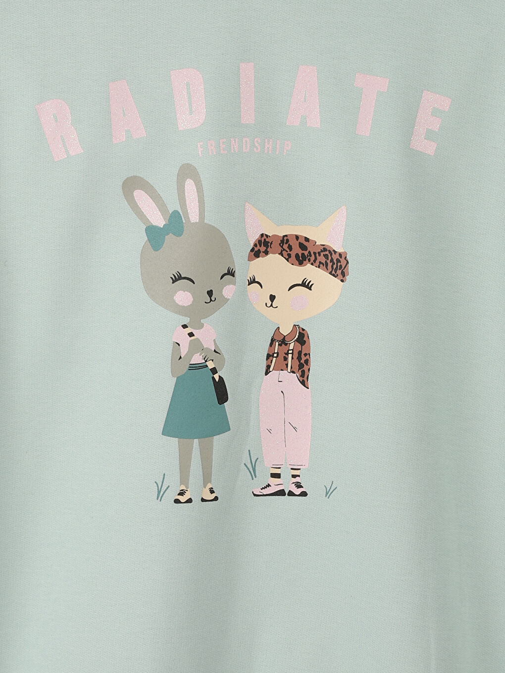 Hooded Printed Long Sleeve Girls' Sweatshirt-2