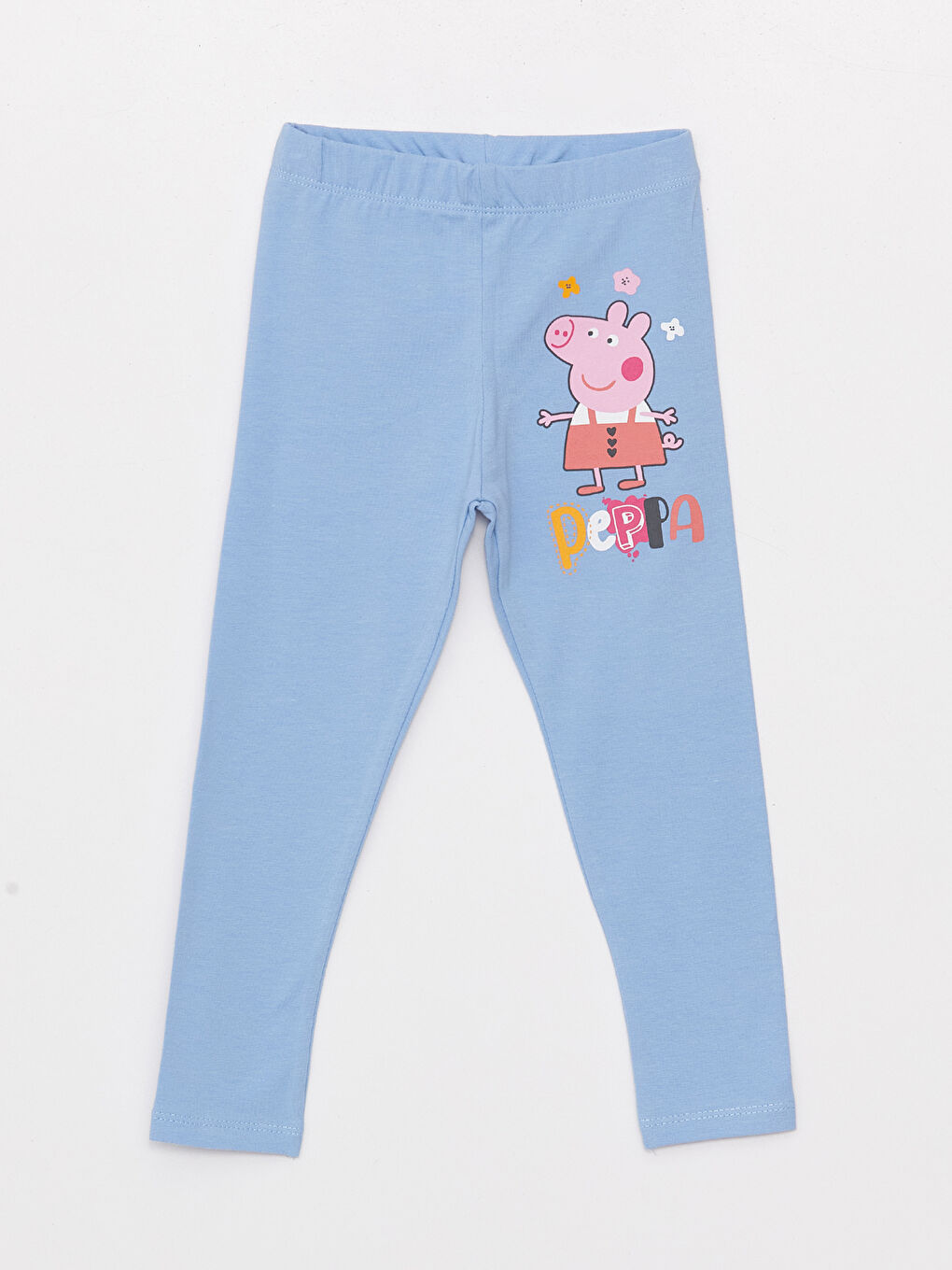Crew Neck Peppa Pig Printed Baby Girl T-Shirt and Tights, 2-Piece-3