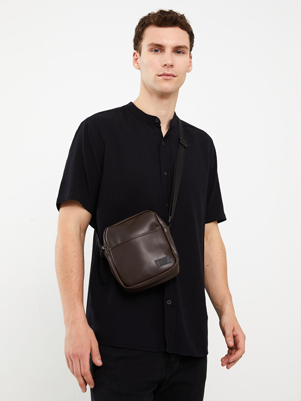 Leather Look Men's Crossbody Bag-1