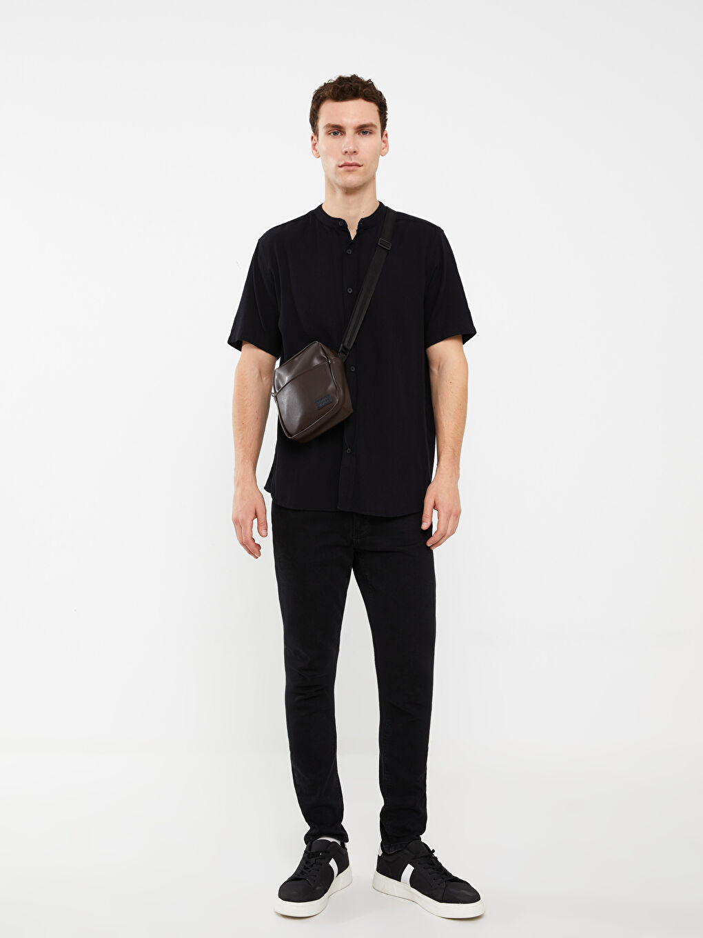 Leather Look Men's Crossbody Bag-2