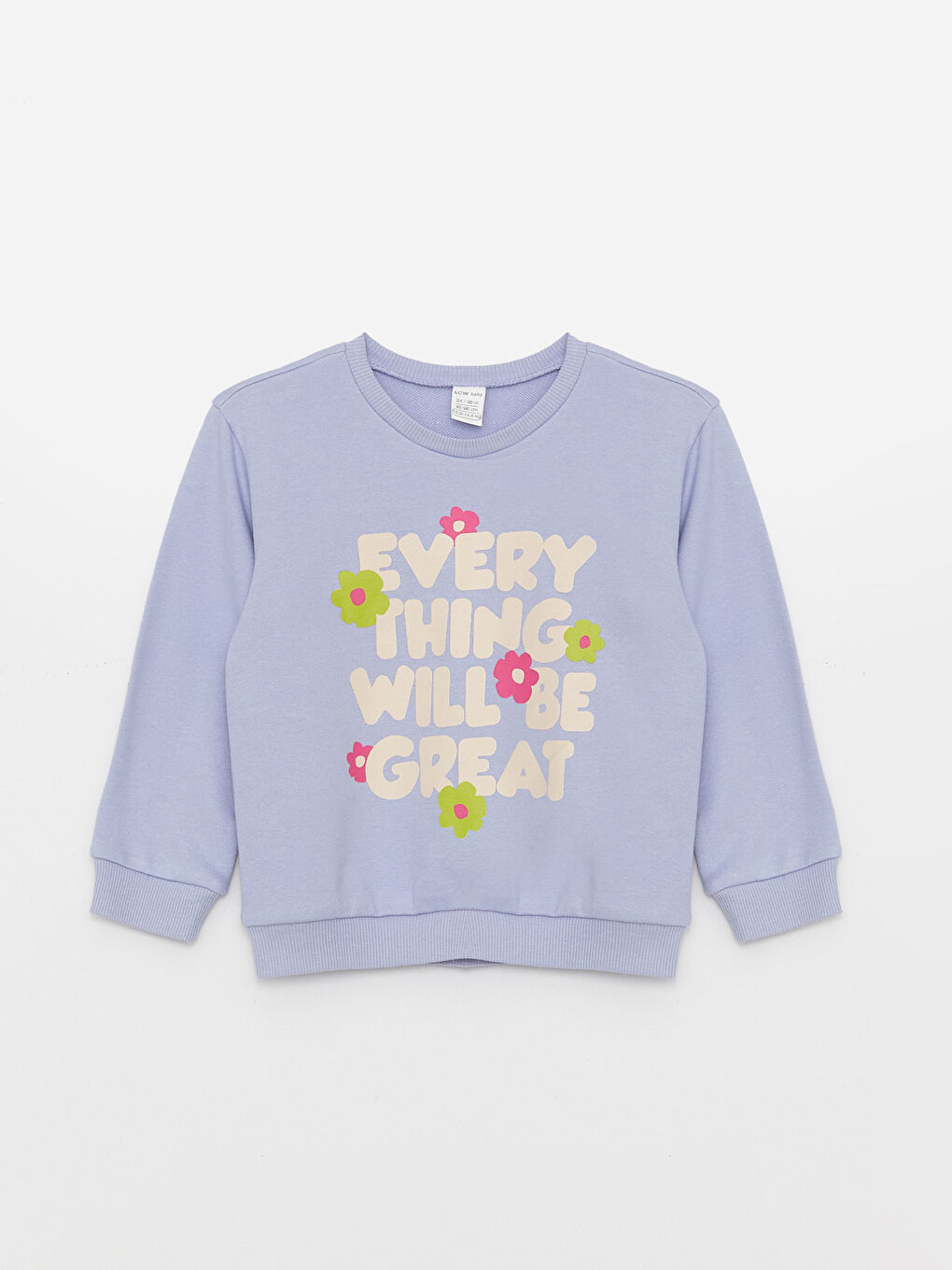 Crew Neck Printed Baby Girls' Sweatshirt 2 Pack-3
