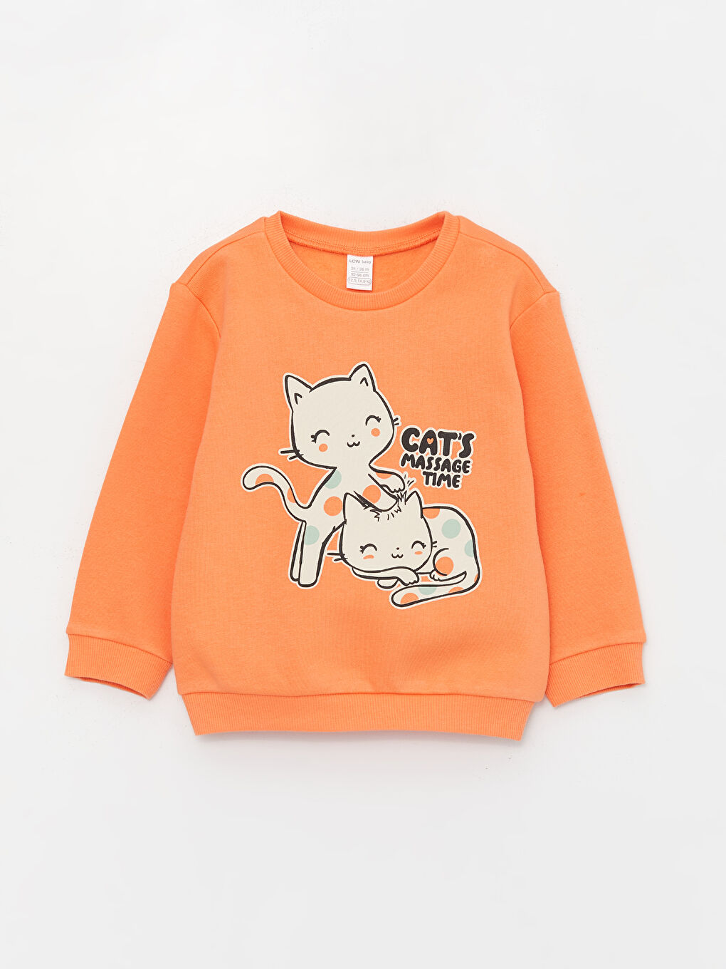 LCW baby Yeşil Baskılı Bisiklet Yaka Uzun Kollu Baskılı Kız Bebek Sweatshirt 2'li - 1