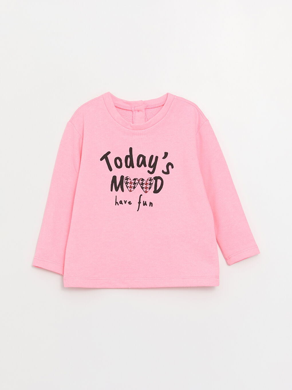 Siyah Bisiklet Yaka Uzun Kollu Kız Bebek Tişört 2'li-1