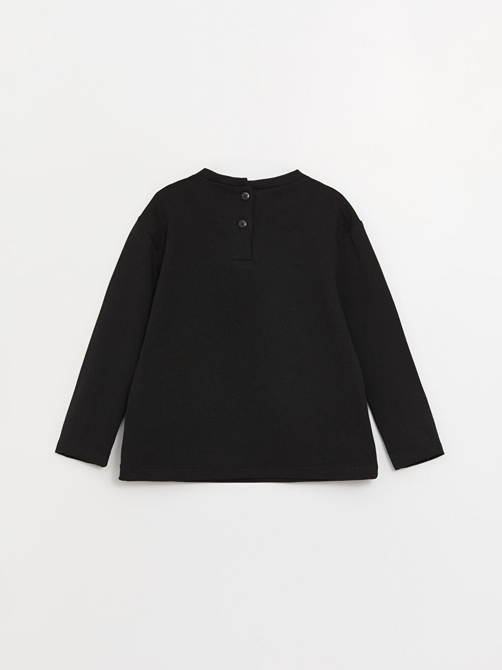 Siyah Bisiklet Yaka Uzun Kollu Kız Bebek Tişört 2'li-5