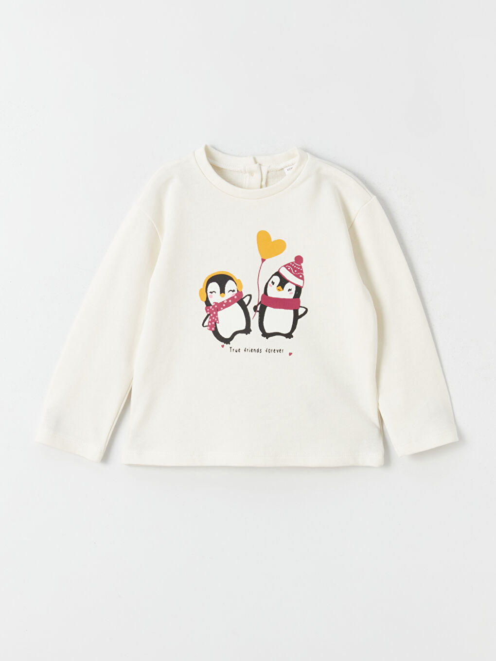 Pembe Bisiklet Yaka Uzun Kollu Kız Bebek Tişört 2'li-1