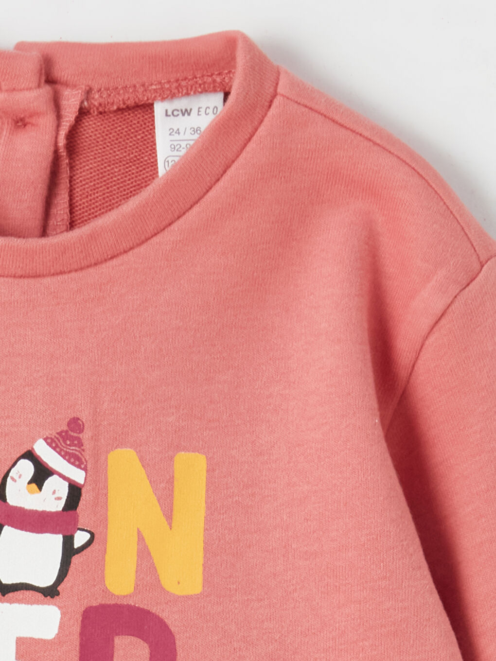 Pembe Bisiklet Yaka Uzun Kollu Kız Bebek Tişört 2'li-5