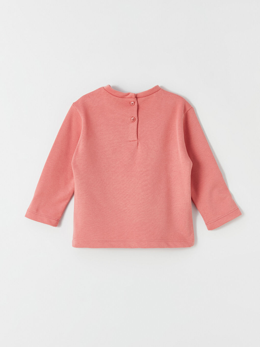 Pembe Bisiklet Yaka Uzun Kollu Kız Bebek Tişört 2'li-6