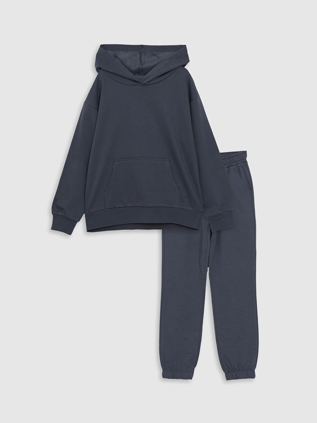 Basic Long Sleeve Girls' Hoodie and Sweatpants Set