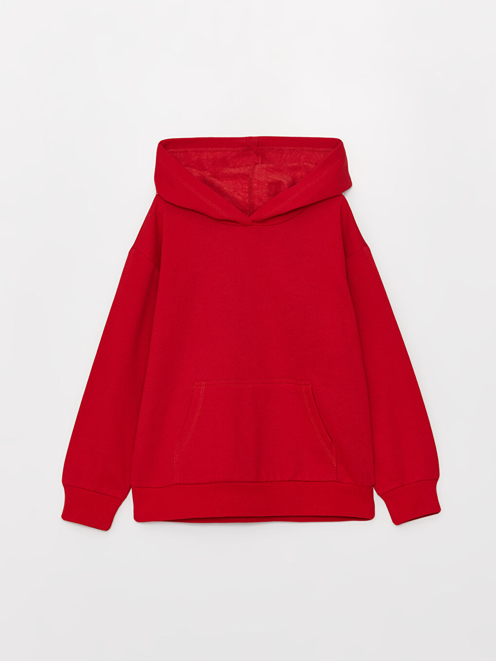 Kırmızı Basic Uzun Kollu Kız Çocuk Hoodie ve Eşofman Altı-1