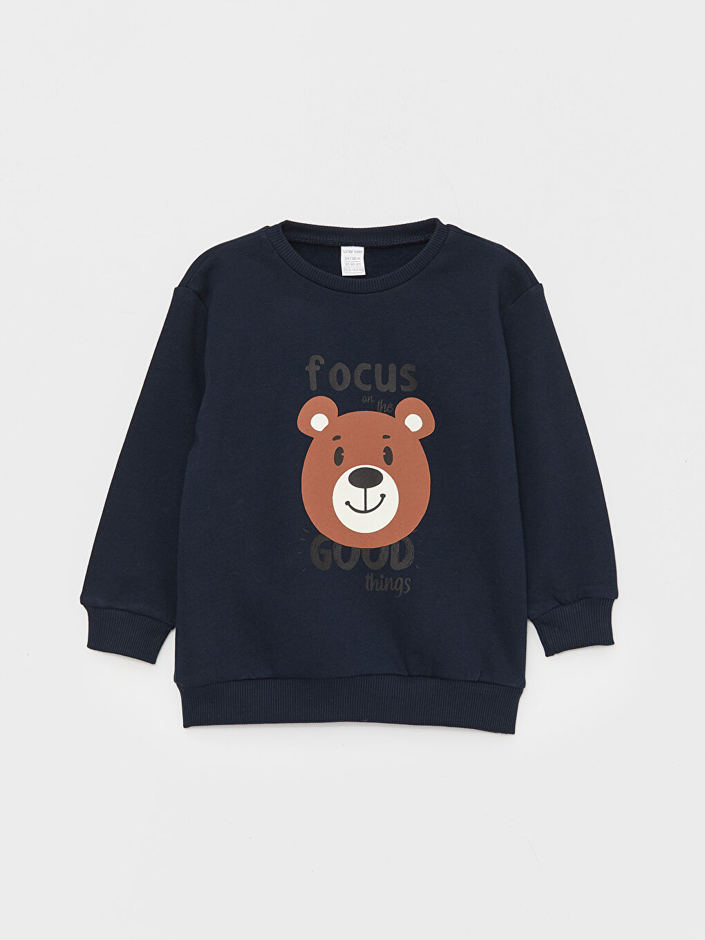 Дөңгелек жағалы принтті ұл балаға арналған свитшот