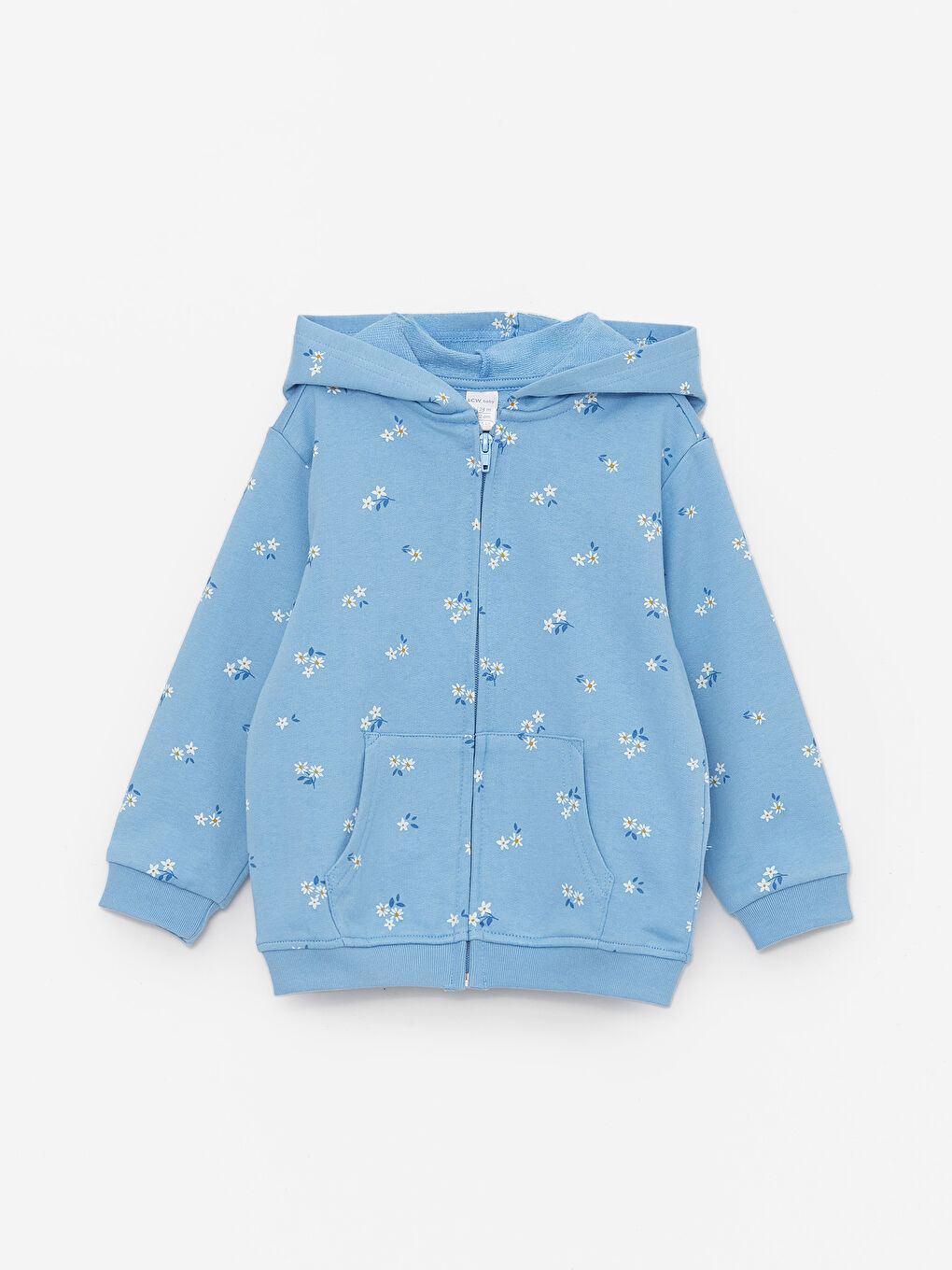LC Waikiki Hooded Long Sleeve Printed Baby Girl Zippered Sweatshirt -W3FL32Z1-LQQ