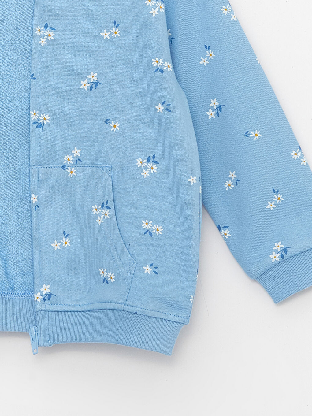 LC Waikiki Hooded Long Sleeve Printed Baby Girl Zippered Sweatshirt -W3FL32Z1-LQQ