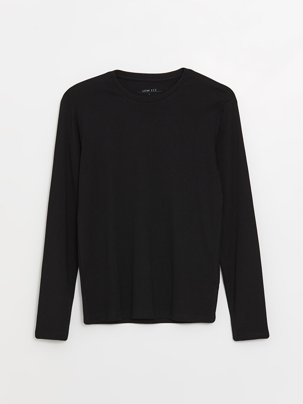 Siyah Bisiklet Yaka Uzun Kollu Erkek Tişört-5