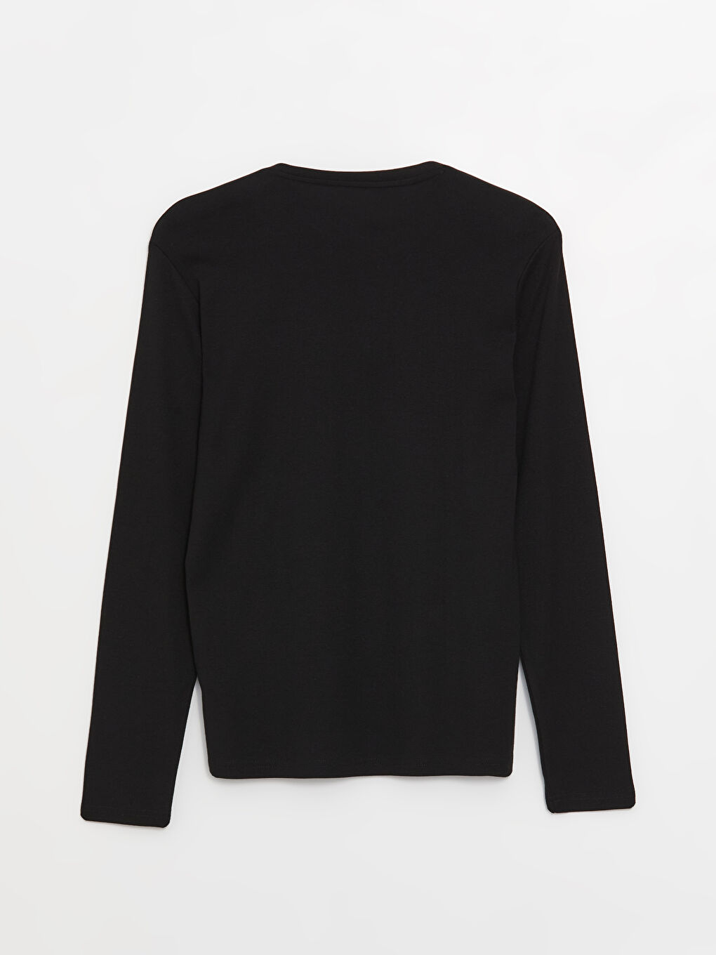 Siyah Bisiklet Yaka Uzun Kollu Erkek Tişört-6