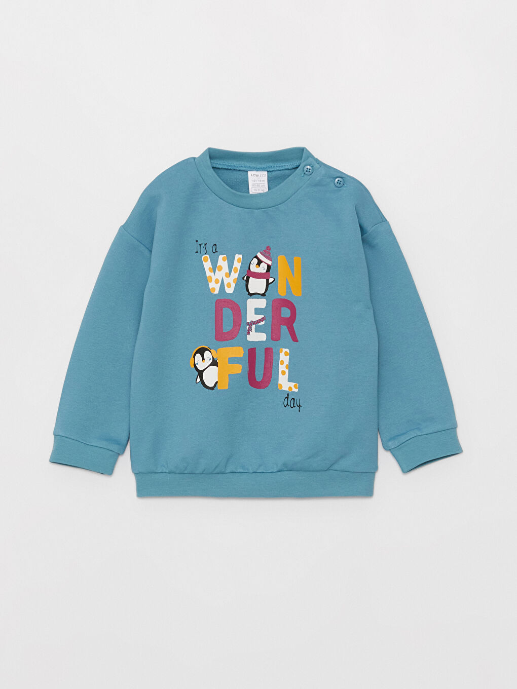 Crew Neck Long Sleeve Printed Baby Girls' Sweatshirt and Tracksuit Bottom 2 Pack Set-1