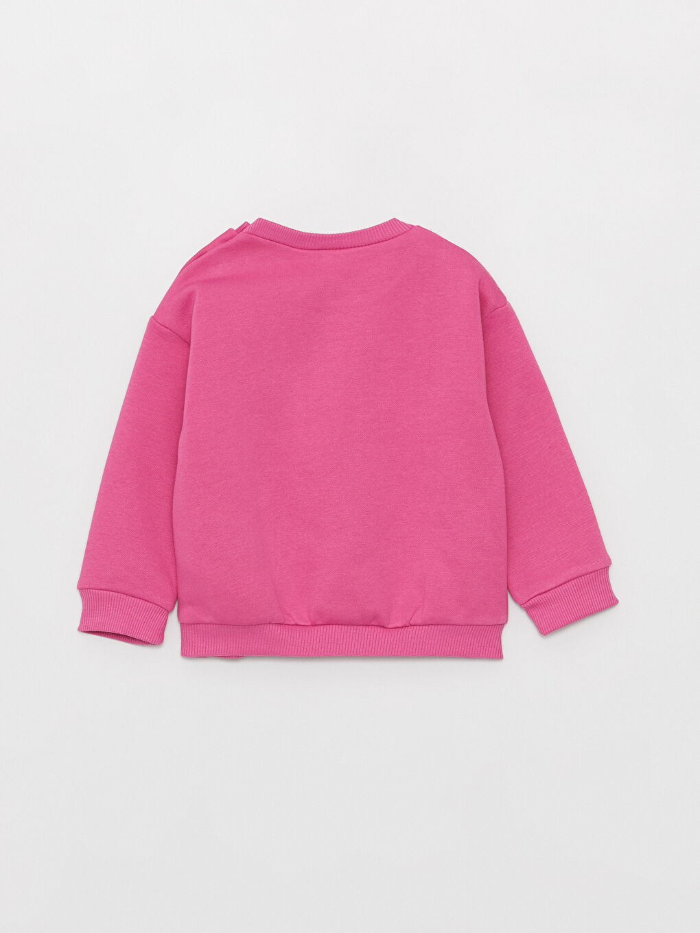 Pembe Bisiklet Yaka Kız Bebek Sweatshirt ve Eşofman Alt 2'li-3