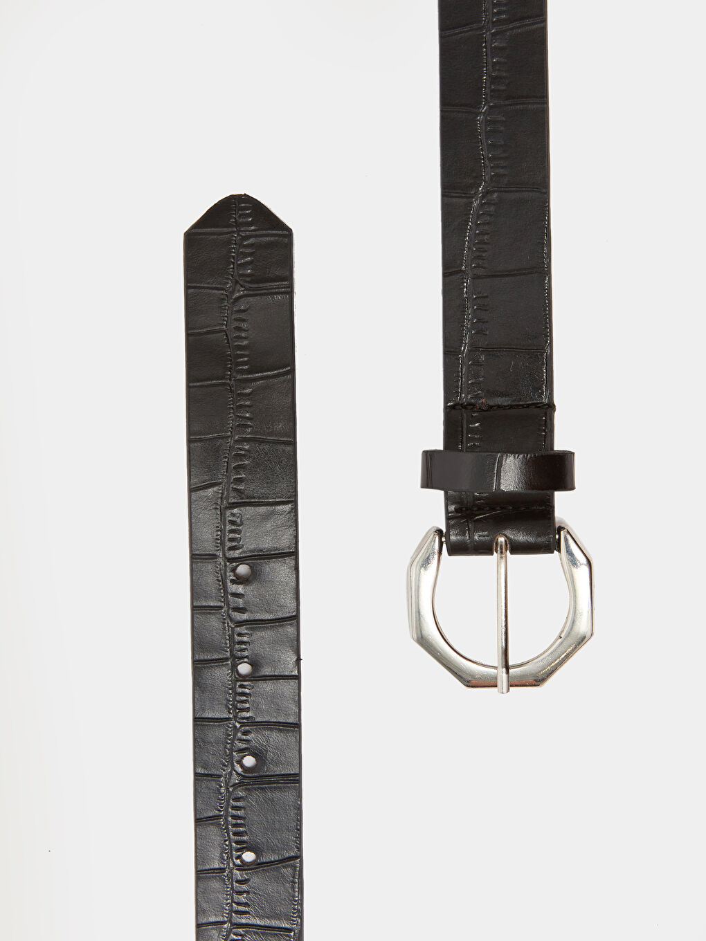 Siyah Deri Görünümlü Kadın Kemer-1