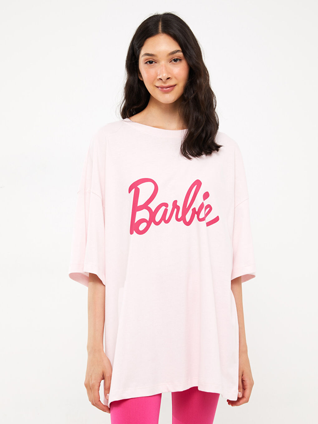 Halat de Noapte Supradimensionat pentru Femei cu Imprimeu Barbie-2