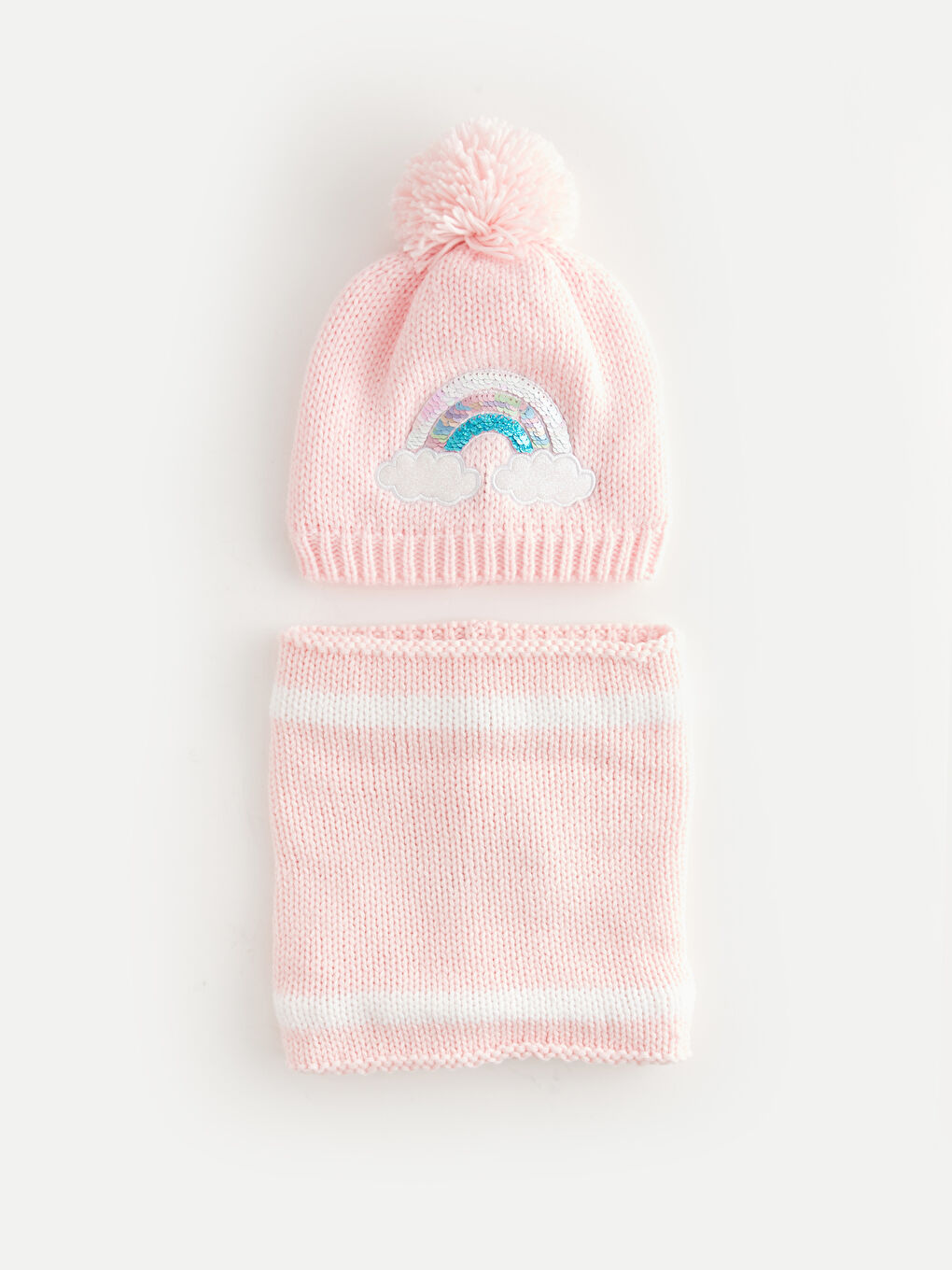 LCW ACCESSORIES Plush Pompom Girl Beanie And Snood -W3FN27Z4-FSA